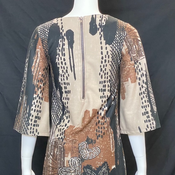 European Bohemian knit dress abstract & floral - Picture 4 of 5